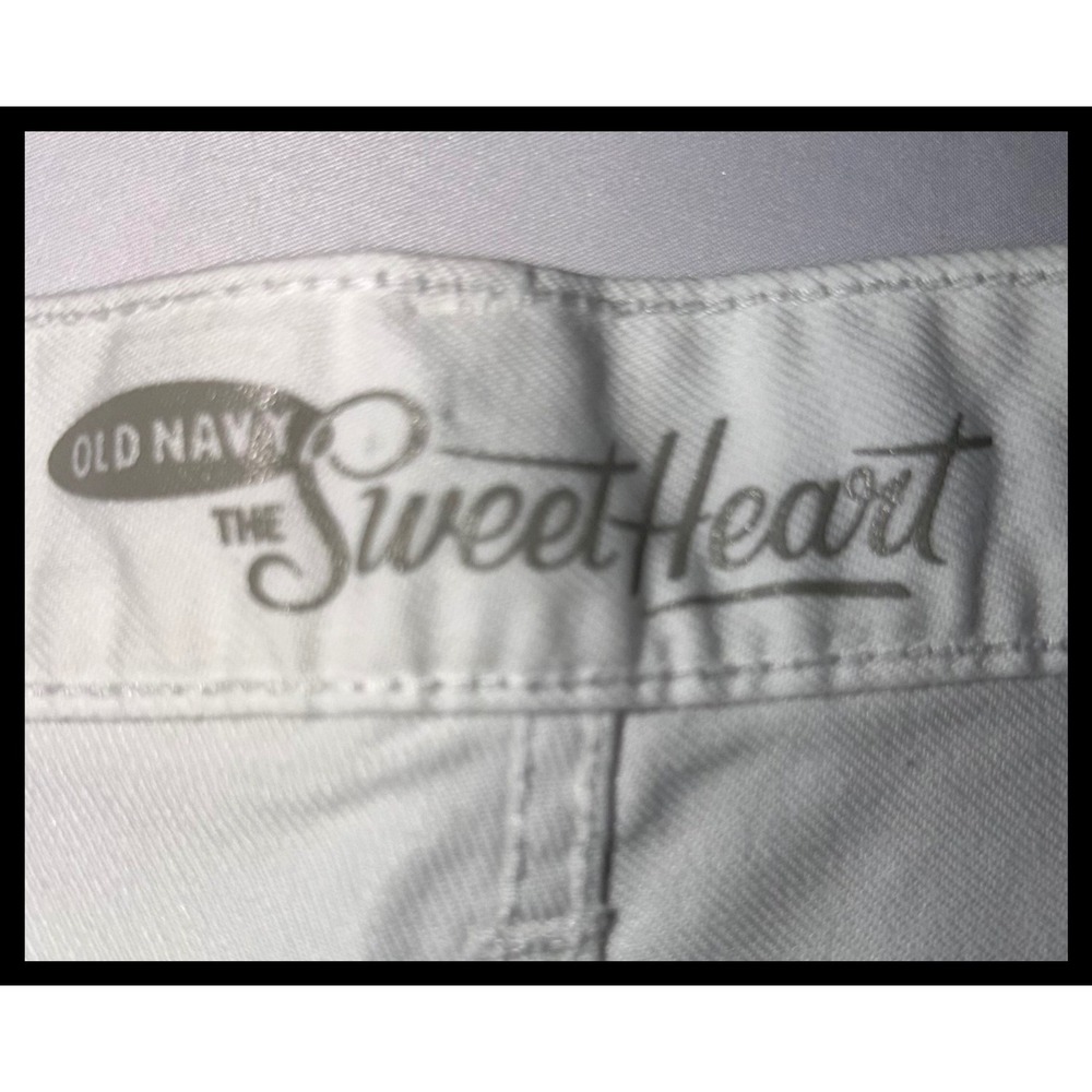 Old Navy The Sweetheart Denim Shorts Womens 14 White Cuffed Casual Summer - Picture 2 of 8